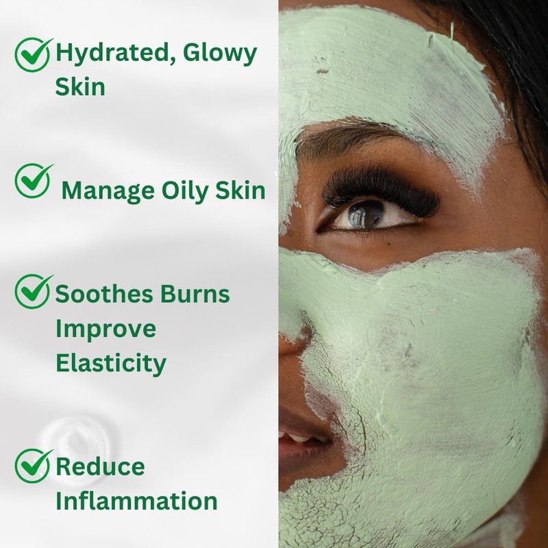 Aloe Vera Clay Mask for Face - Moisturizing Deep Pore Cleanser with Vitamin C | Eczema, Oily & Dry Skin Care