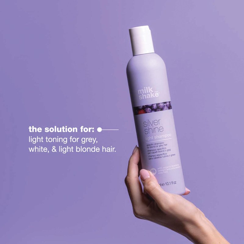 milk_shake Silver Shine Light Purple Shampoo for Blonde Hair - Blonde Toner for Brassy Hair