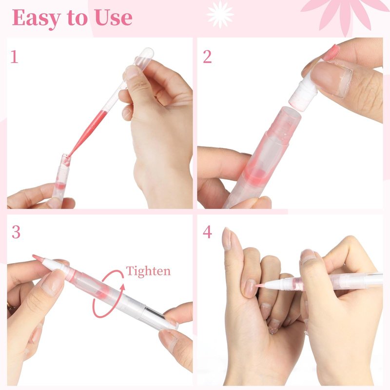 Homaisson 50 Pack 3ml Transparent Twist Pen with Pipettes, Empty Cuticle Oil Pen Refillable Nail Oil Pens with Brush Tip, Empty Cosmetic Lip Gloss Tubes, Clear Eyelash Growth Liquid Containers