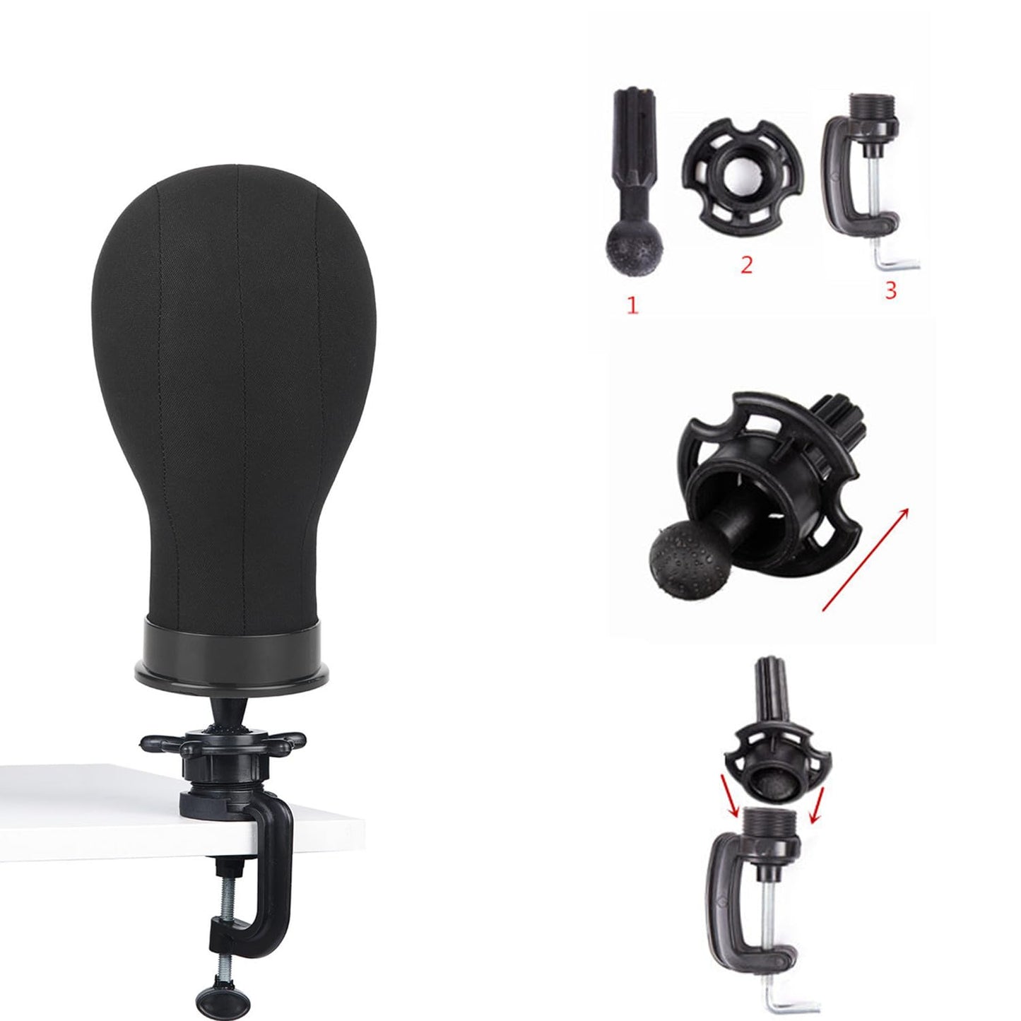 lucicass Wig Head 23Inch Canvas Block Head Wig Stand with Mannequin Head for Making Wigs Display Styling