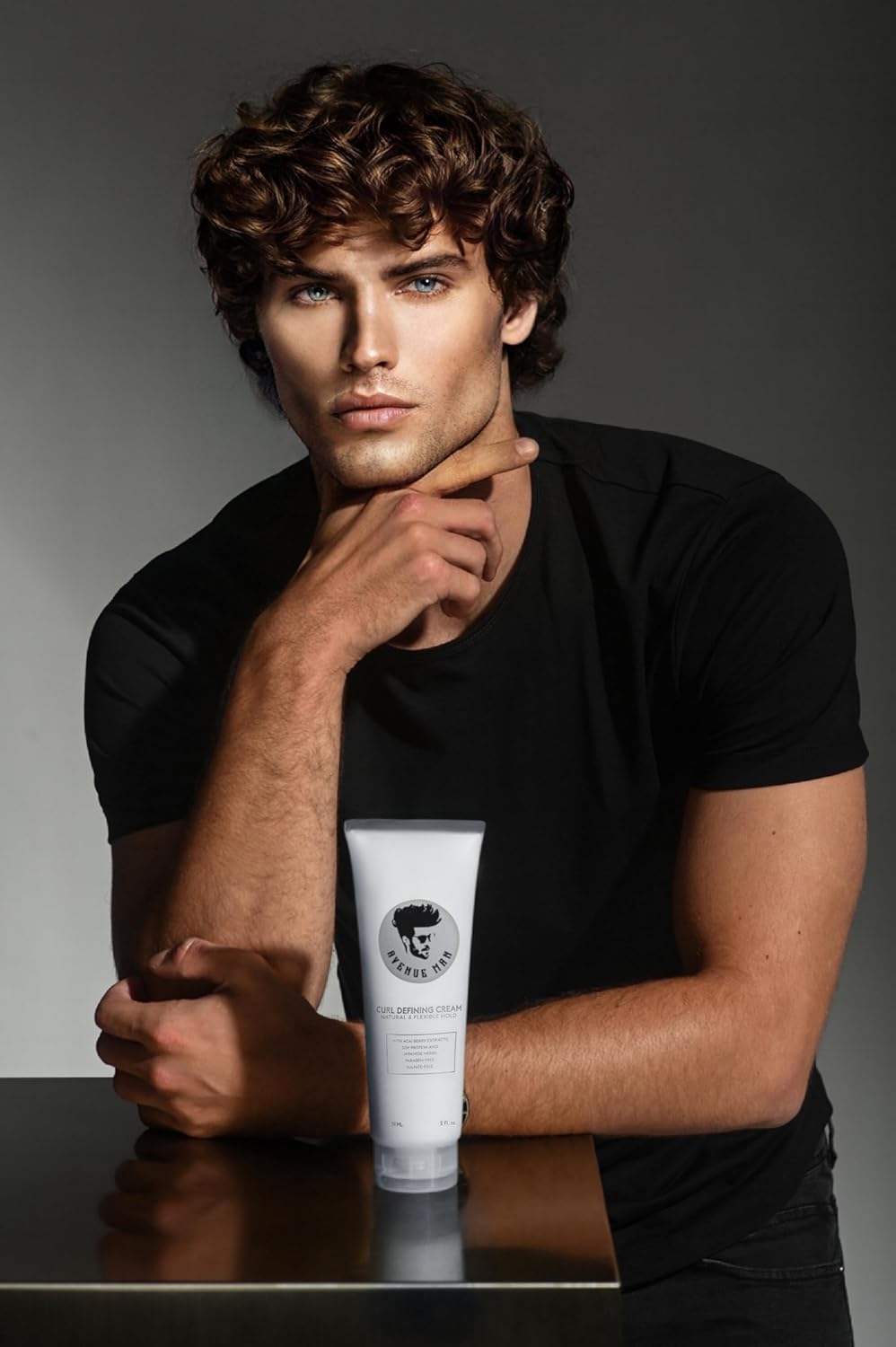 Avenue Man Curl Defining Cream - Unscented Extra Firm Defining Curl Cream for Men with Keratin, Acai & Herbal Extracts - Humidity Resistant, Lightweight Texture - Curly Hair Products for Men