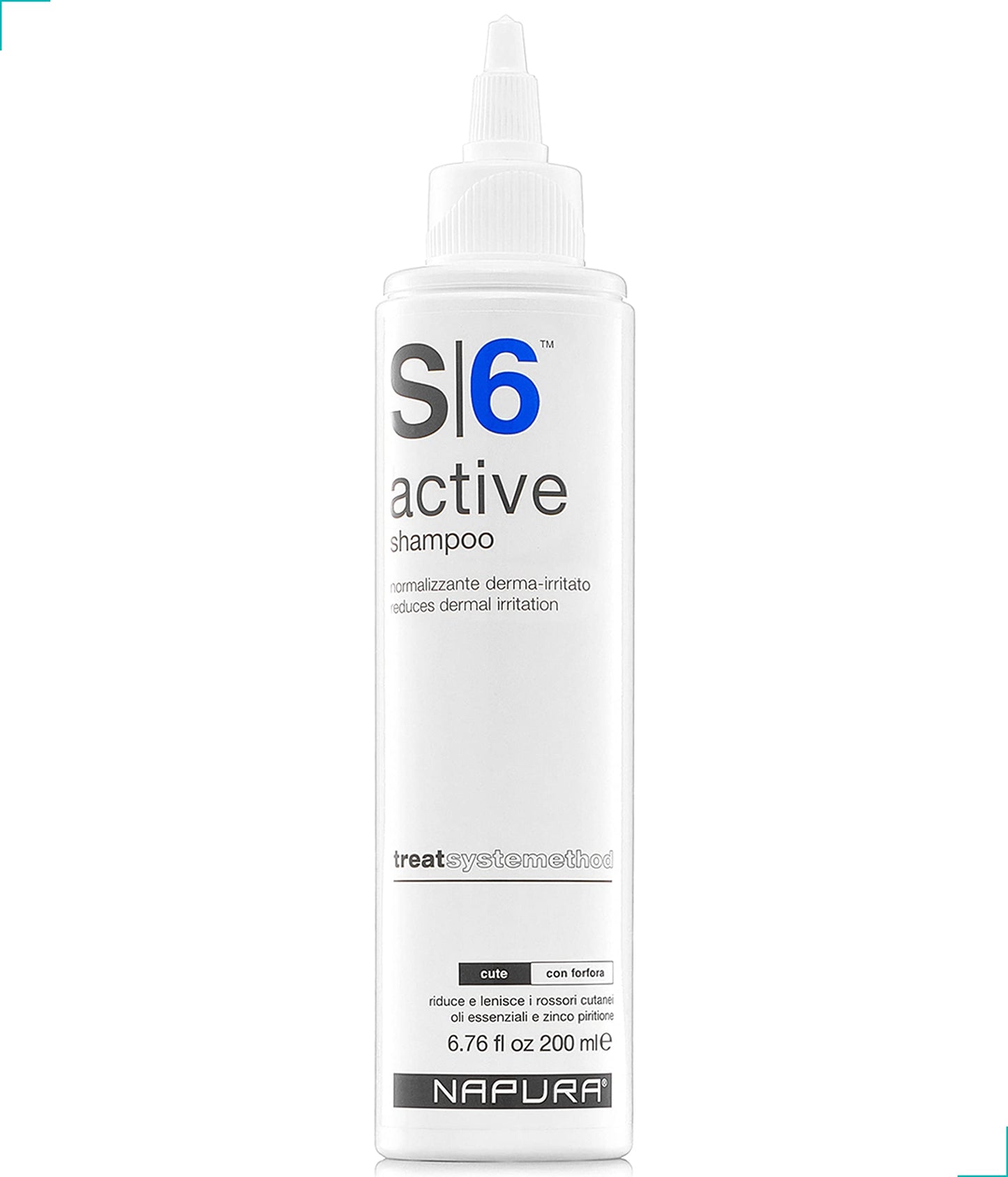 NAPURA S6 Anti Dandruff Shampoo with Tea Tree Oil, 1% Zinc and 1% Salicylic Acid - Natural Itchy Scalp Treatment (6.76 fl oz) for Men and Women