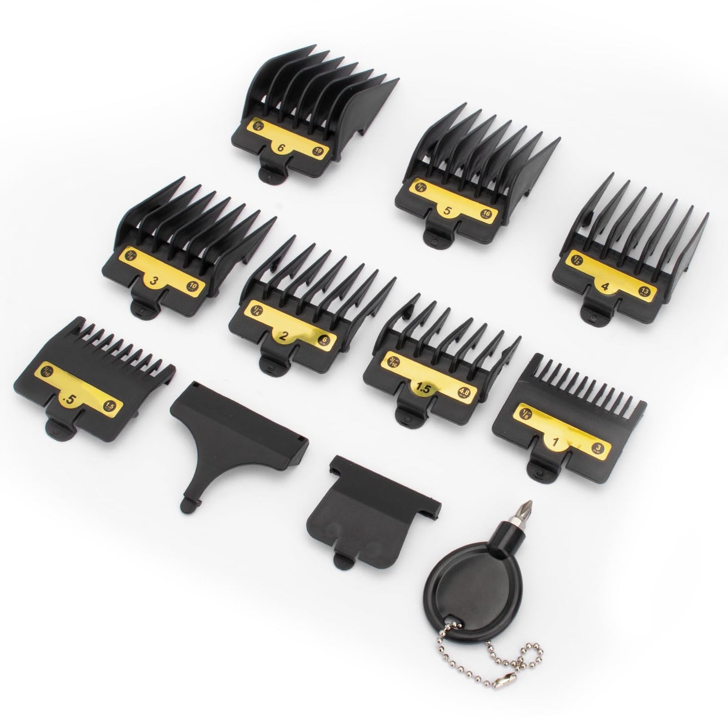 8 Packs Clipper Guards Replacement for BaBylissPRO Barberology FX870, FX880, FX825, FX673,FX899 and FX890 Clippers, Trimmer Guards Cutting Length from 1/16'' to 3/4'', Black