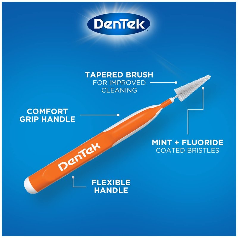 DenTek Easy Brush Interdental Cleaners, Between Teeth Brushes for Plaque Removal, Dental Picks for Oral Care, Mint, 16 Count (Pack of 10)