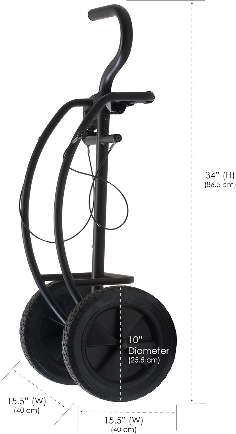 Massage Table Traveler Cart - Sturdy Design with Large Rubber Wheels & Telescoping Handle | Fits Most Brands