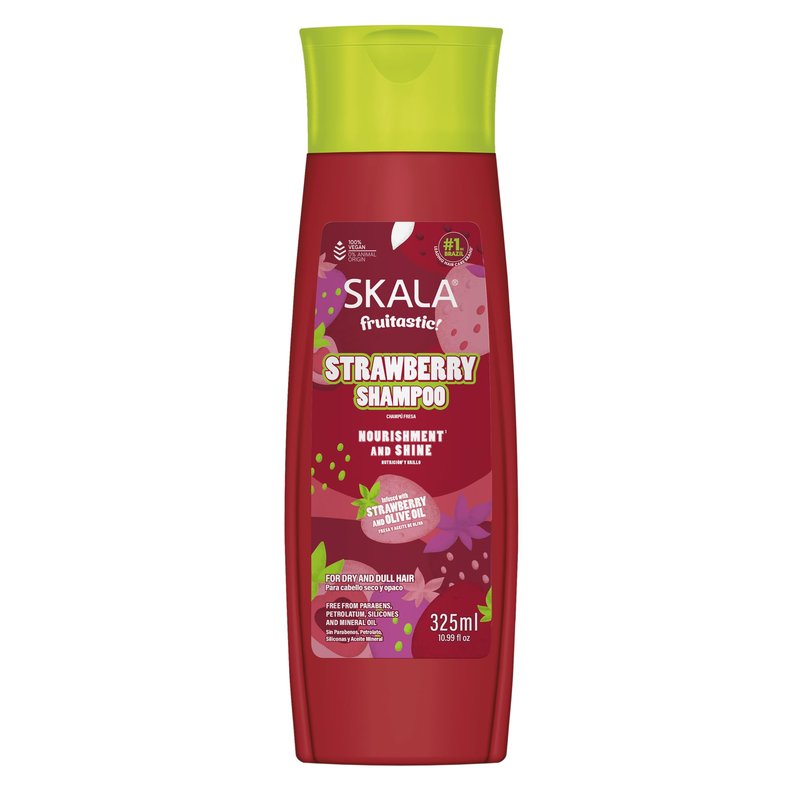 SKALA Strawberry Fruitastic Shampoo Hydration Care and Shine Support for All Hair Types, 10.99 fl oz