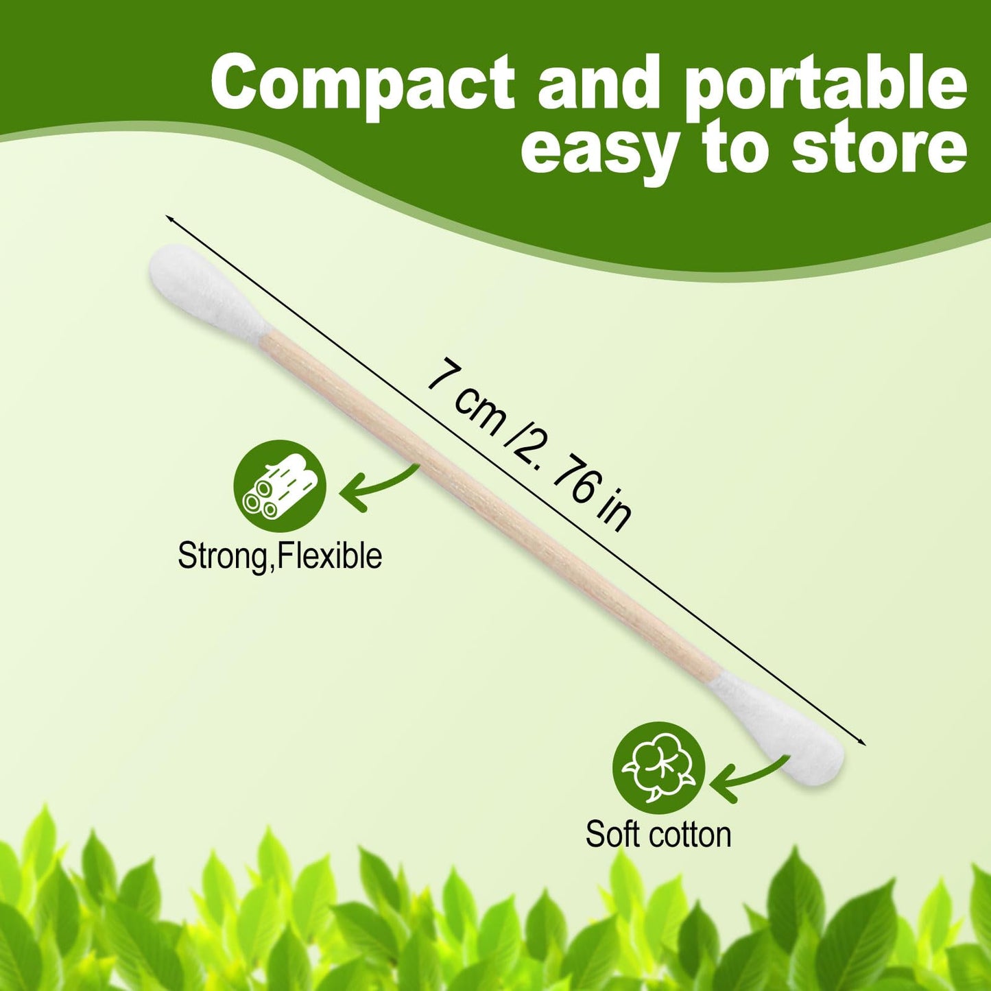Cotton Swabs with Wooden Stick Double Round Buds,Cotton Swabs Bulk Travel Size Ear Swabs for Ears Makeup Household Cleaning Arts Crafts Pet Care (1 Count (Pack of 5000))