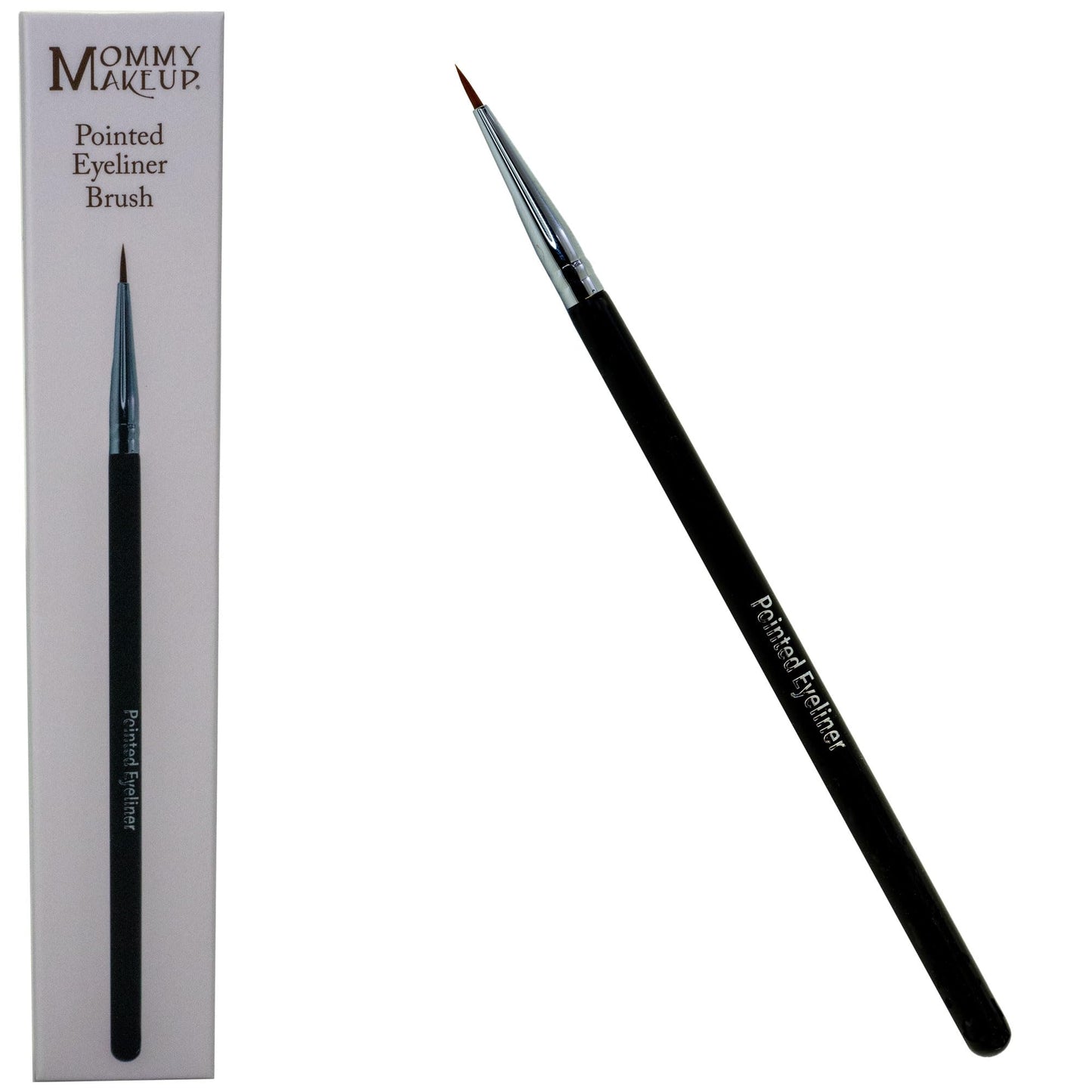 Mommy Makeup [Bundle - Save 20%] Waterproof Stay Put Gel Eyeliner in Mischievous + Pointed Eyeliner Brush
