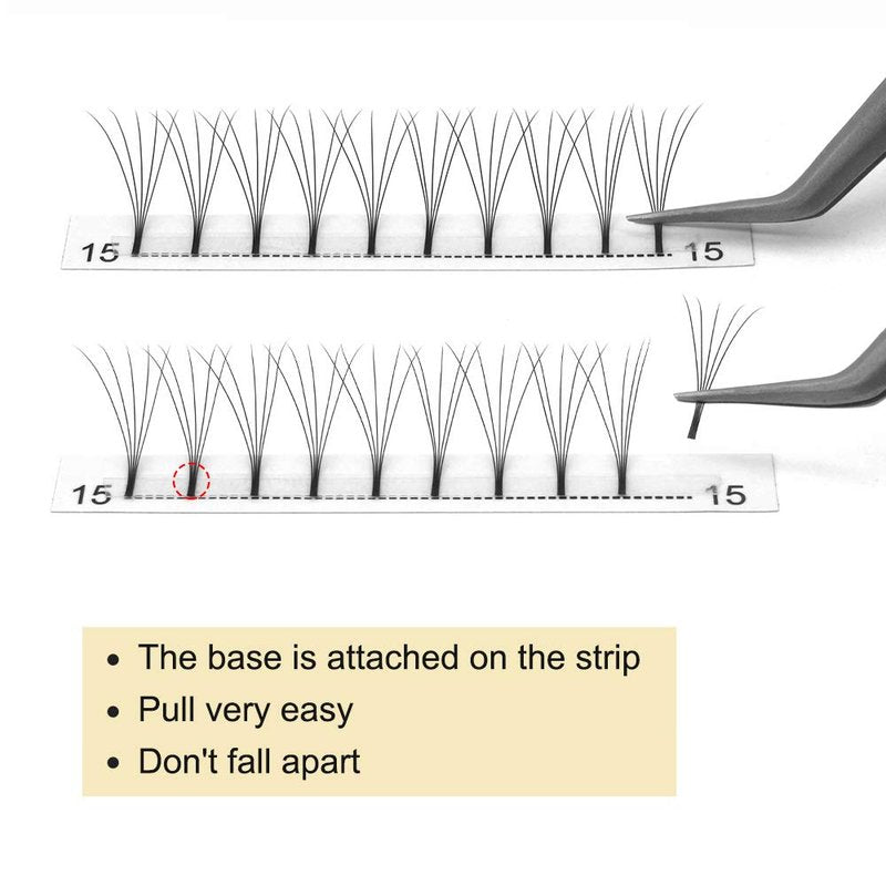 Premade Fans Eyelash Extensions 5D-D-0.07-17 Long Stem Premade Volume Eyelash Extensions .07 .10 Premade Volume Fans C D Durl(5D-D-0.07,17 mm)
