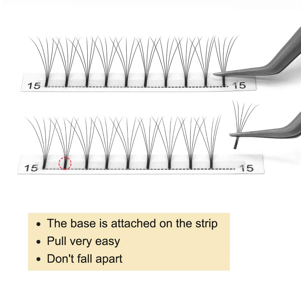 Premade Volume Eyelash Extensions 5D-D-0.10-17 Long Stem Premade Fans Eyelash Extensions .07 .10 Premade Volume Fans Volume Lash Extensions C D Curl(5D-D-0.10,17 mm)