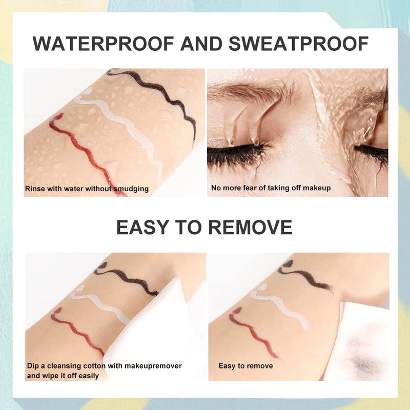 Colored Eyeliner Set - 3 Pcs Waterproof Matte Liquid Eye Liner in White, Red & Black | Long-Lasting Colorful Makeup
