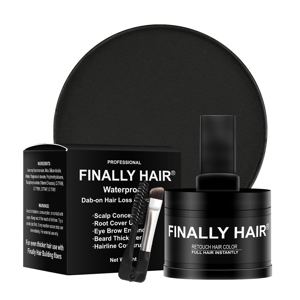 Hair Fiber Concealer - Waterproof Black Hair Loss Solution | Hairline Creator & Eyebrow Enhancer