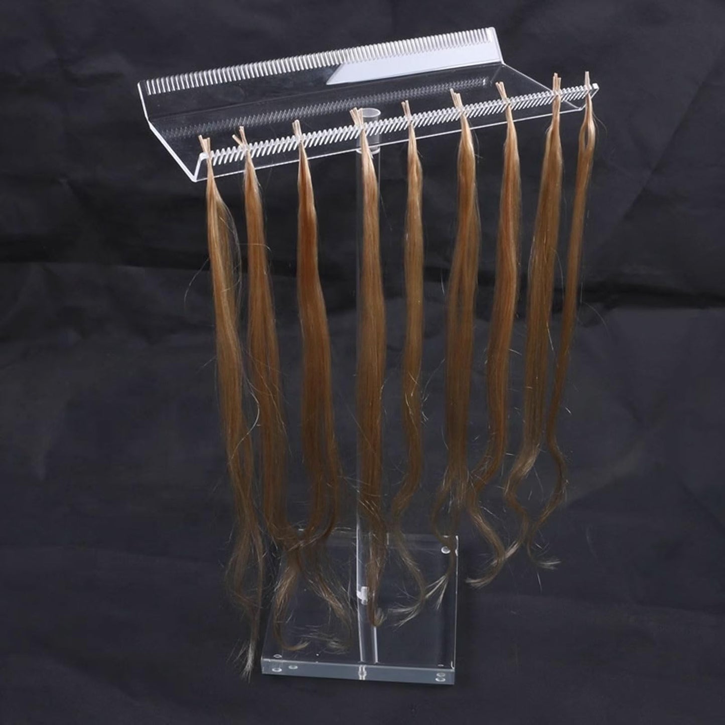 Zetiling Acrylic Hair Extension Holder Double Sided Transparent Hair Rack Stand for Wigs, Adjustable Height Braiding Hair Separator Organizer, Large Capacity, Wall Mounted Installation