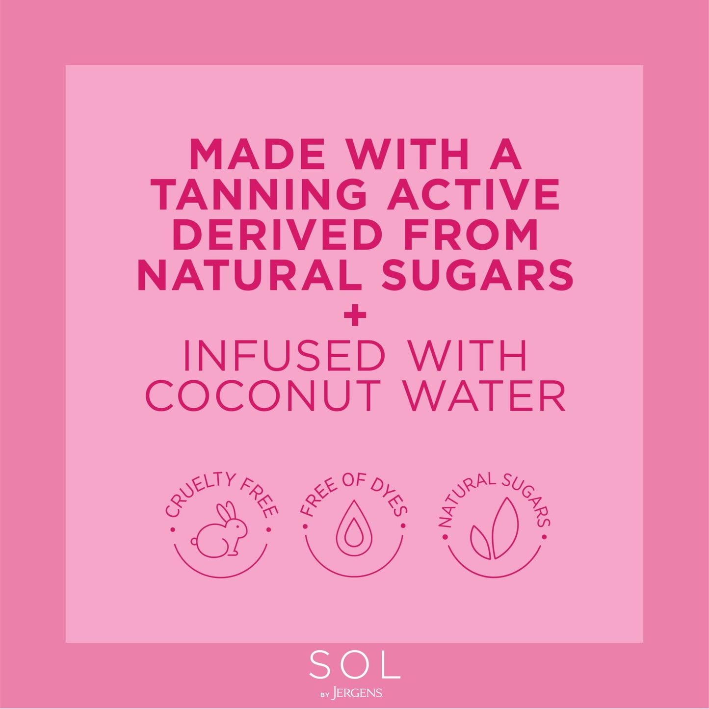 SOL by Jergens Deep Water Self Tanner Mousse, Water-based Sunless Tanner with Coconut Water for Fake Tan, Dye-free Tanning Active Derived from Natural Sugars, Medium Color, 5 Ounce