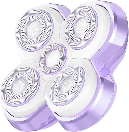 Electric Razors for Women - Upgraded Waterproof Shaver with Magnetic Heads | Rotary Hair Remover for Legs, Bikini & Face