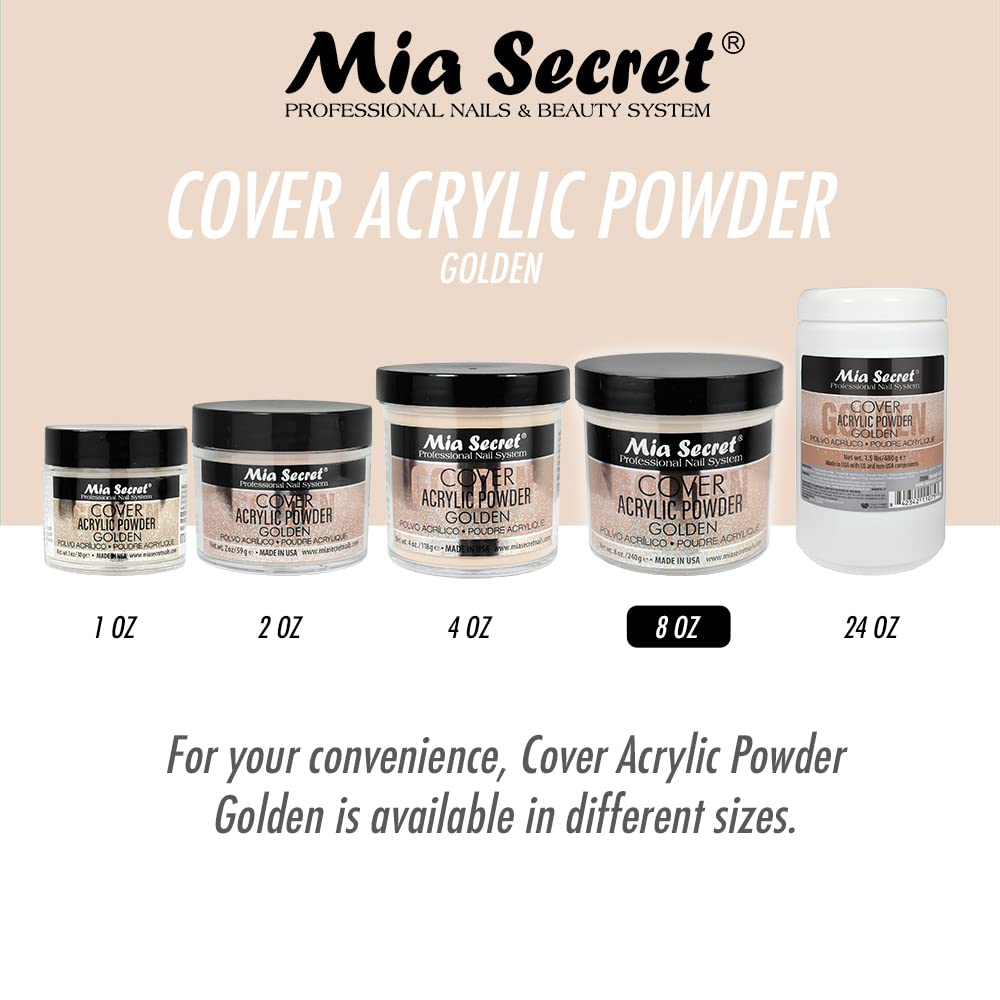 Golden Mia Secret Acrylic Powder - Professional Nail Art Formula | 8 oz