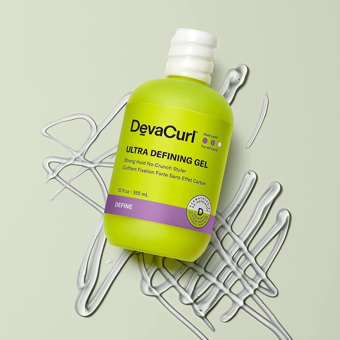 DevaCurl Ultra Defining Gel - Strong Hold Non-Crunch Styler | Non-Flaking, Non-Sticky Formula