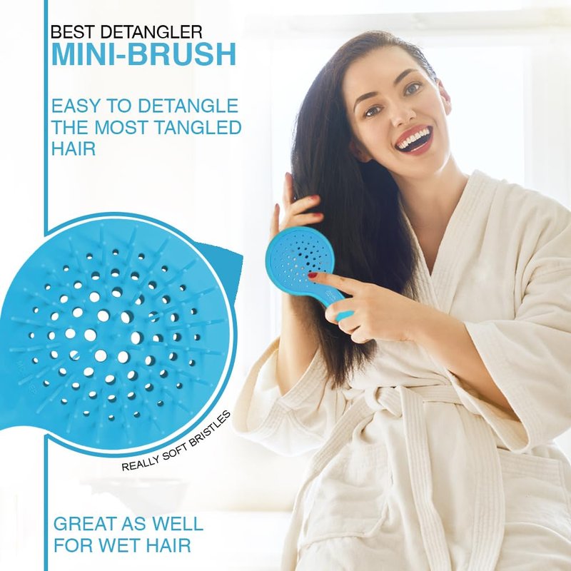 Mini Superbrush Hair Brush for Kids | Gentle Anti-Static Detangling Bristles - Vented Design for All Hair Types (Mini Blue)