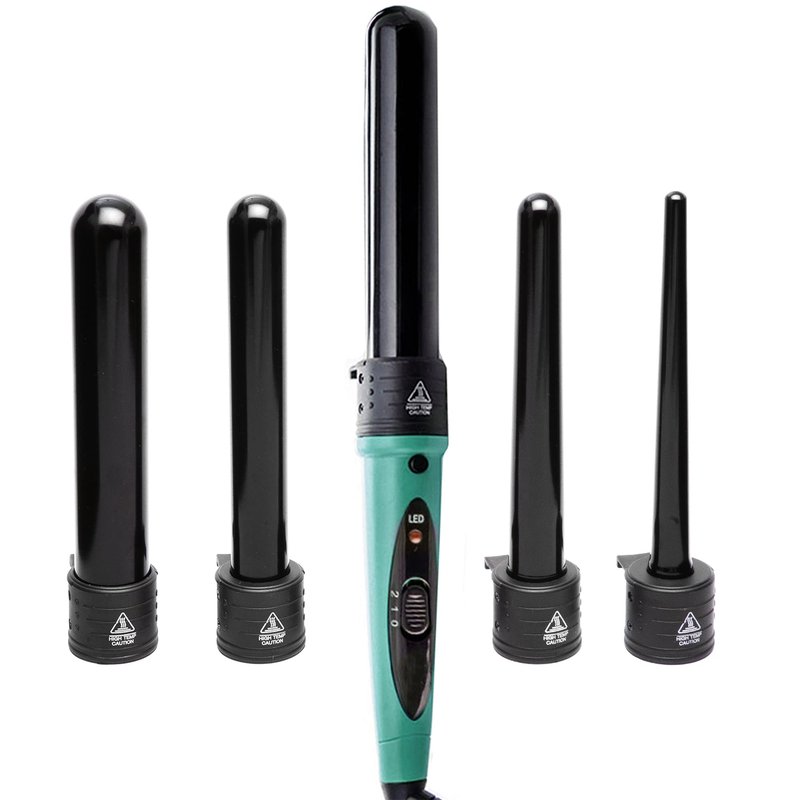 Professional Salon 8-Piece Flat & Curling Iron Set by Marquee Beauty, 5 Interchangeable Ceramic Tourmaline Barrels, Heat Protectant Glove