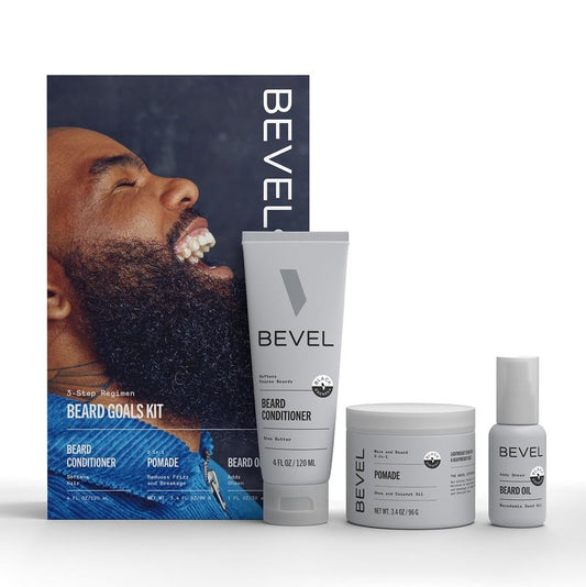Bevel Mens Beard Grooming Kit - Includes Beard Conditioner, Hair Nourishing Pomade, and Beard Oil to Soften, Hydrate and Strengthen Beard and Reduce Skin Irritation and Redness