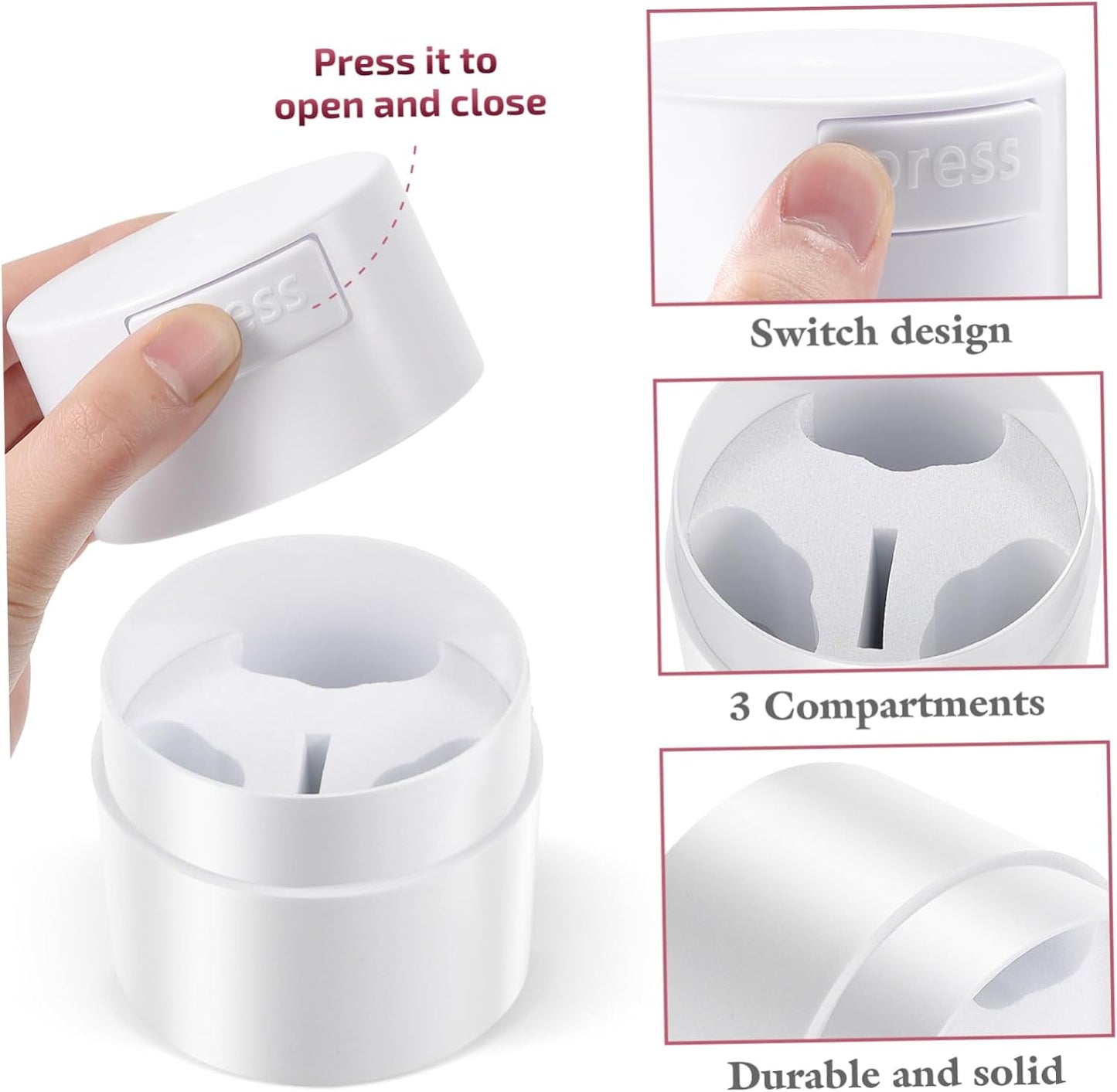 Eyelash Glue Jar - Sealed Eyelash Extension Container for Makeup | Cosmetic Storage Tank (White)