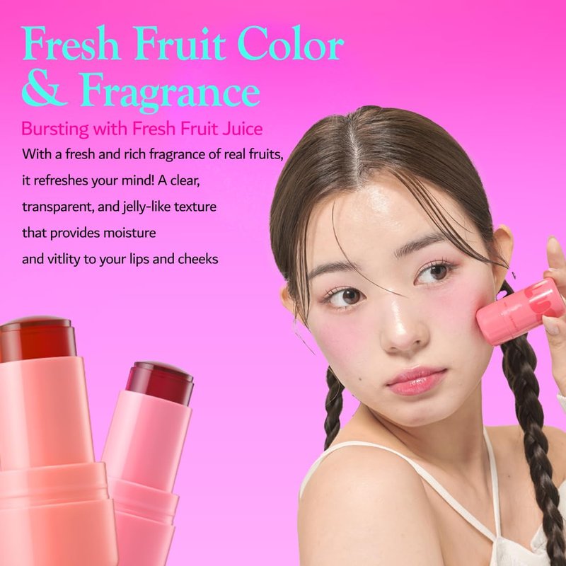 Elensilia Plush Water Jelly Lip & Cheek Tint – 10g (0.35oz) | Lightweight & Buildable Tint for a Natural, Fresh Glow (Water Melong)