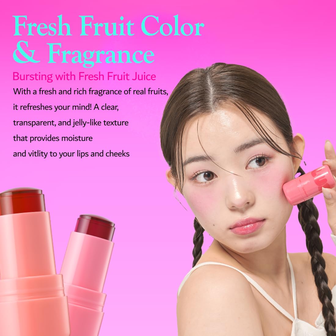 Elensilia Plush Water Jelly Lip & Cheek Tint – Grape Queen, 10g (0.35oz) | Lightweight & Buildable Tint for a Natural, Fresh Glow