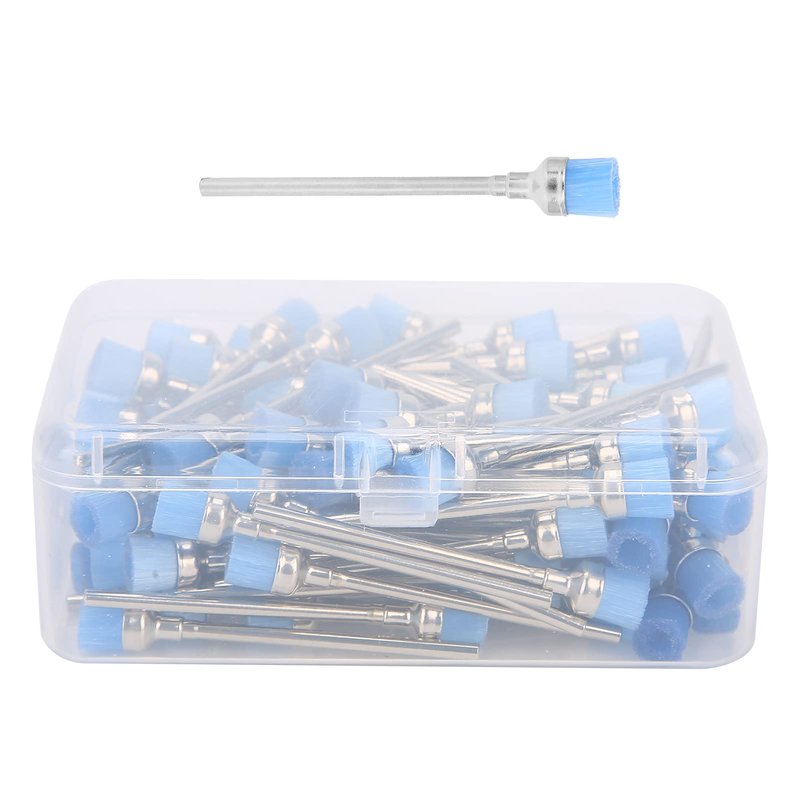 100pcs Nail Drill Bit Cleaning Brush, Dust Remover Manicure Tool Accessory Nail Dust Brush Accessory Manicure Pedicure Home Use (Blue)
