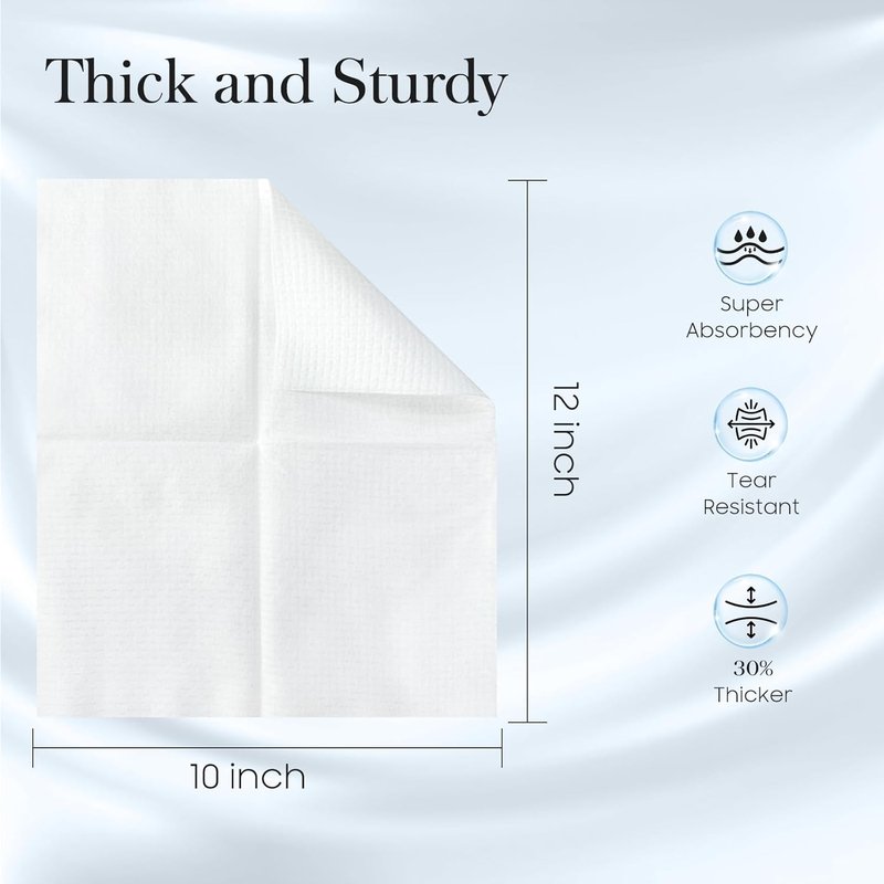Fygrip XL Disposable Face Towels - 50 Count, Soft Viscose Fibre | 10” x 12” Cleansing Towelettes for Women