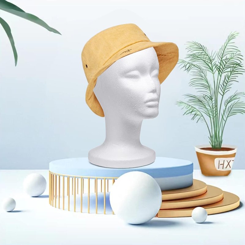 Foraineam 12-Inch Foam Wig Heads - 3 Pack Mannequin Display Stands for Wigs, Hats & Hairpieces