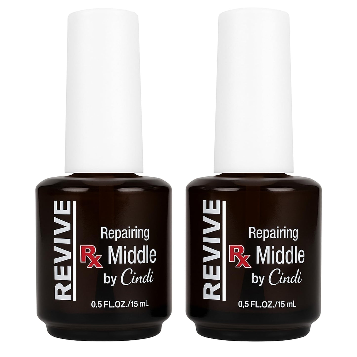 Cindi Nails Repairing Middle Coat Duo – 2 Pack Nail Strengthening Treatment – Restores and Rebuilds Damaged Nails – 7-Free, Non-Toxic, Safe for Kids and Cancer Patients