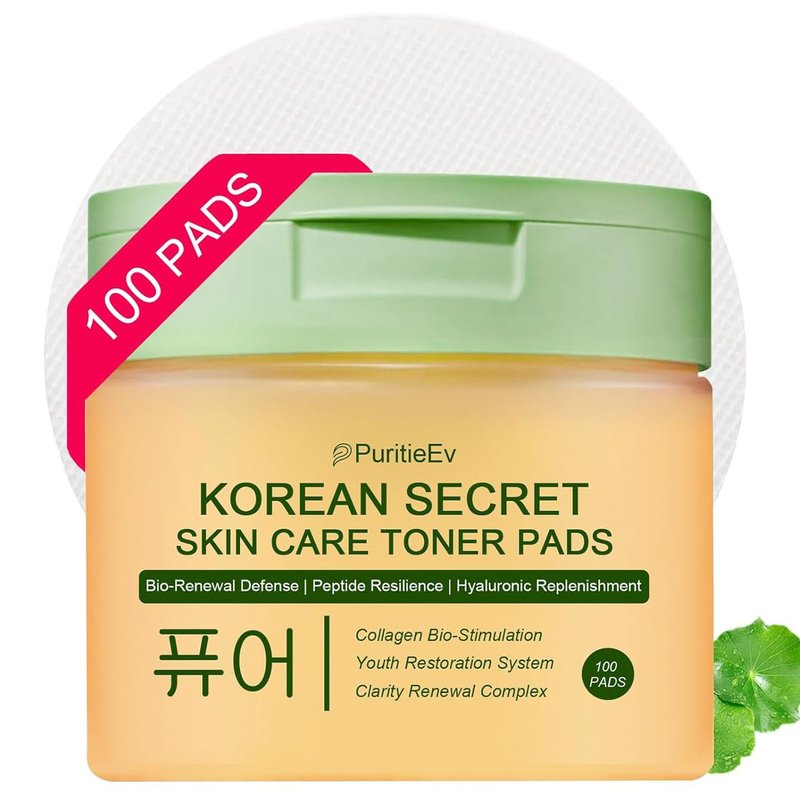 Korean Skin Care Toner Pads Snail Mucin Toning Polish Pads - Facial Skincare for Dark Spots, Wrinkles & Dull Skin - Hydrating Facial Treatment - 100 Count