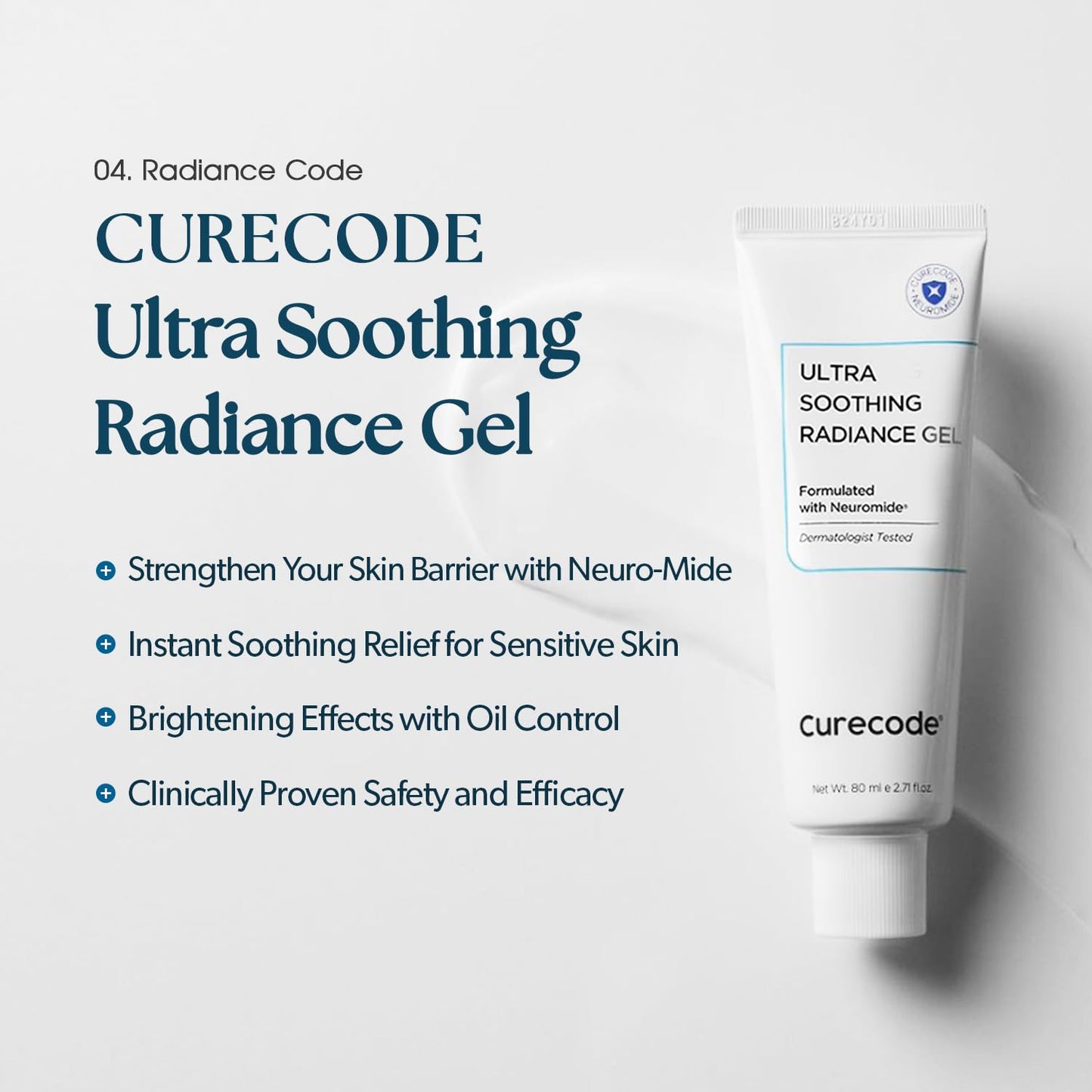 CURECODE Ultra Soothing Radiance Gel Moisturizer for Face with Neuromide & Niacinamide, Lightweight Hydrating Cream for Oily, Sensitive & Acne-Prone Skin, Helps Improve Radiance & Oil Balance
