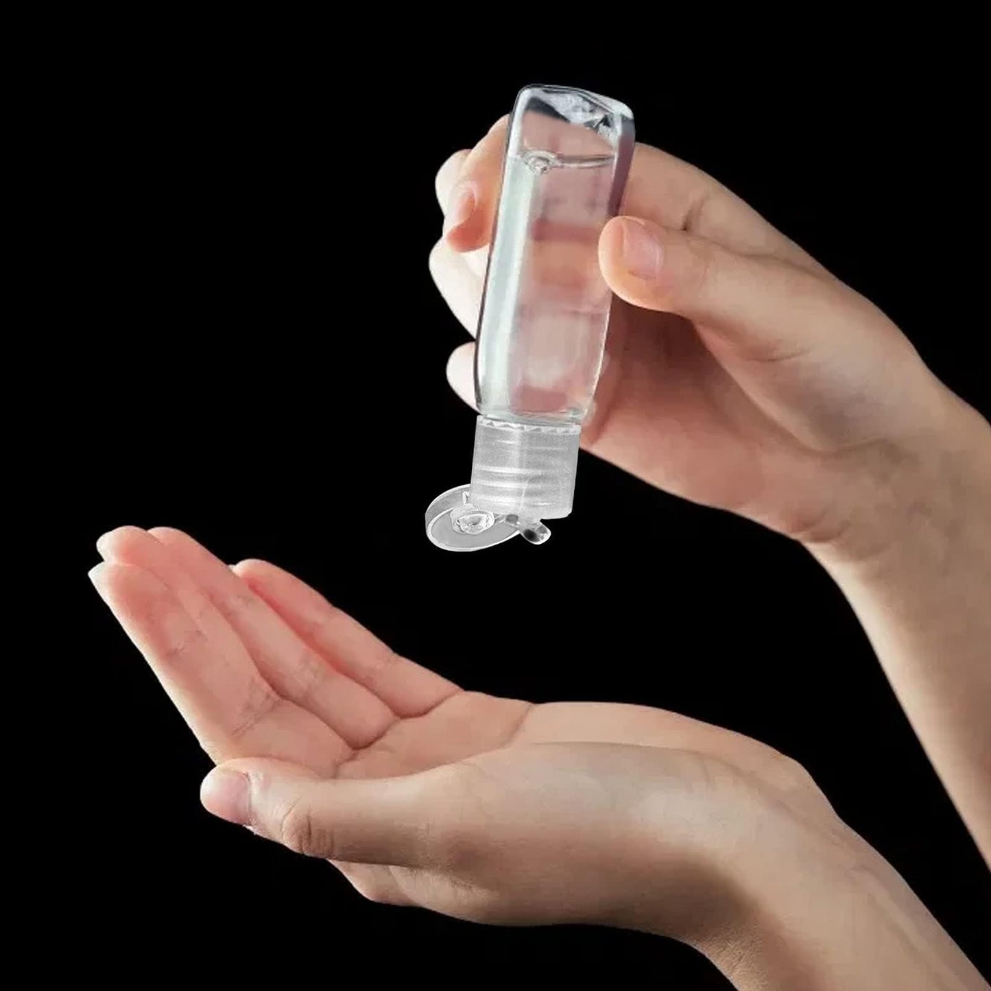 ZEONHAK 110Pcs 1oz (30ml) Plastic Travel Empty Bottles, Clear Flip Cap Squeeze Sample Bottle, Refillable Plastic Containers for Toiletries, Lotion, Shampoo, Cosmetics