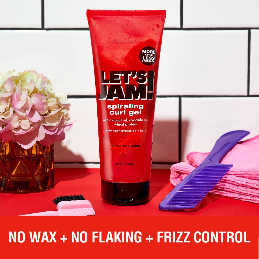 Softsheen Carson Lets Jam! Spiraling Curl Gel, Anti-Breakage Hair Care for 48HR Hydration and Hold for Curly Hair, 6.8 Fl Oz