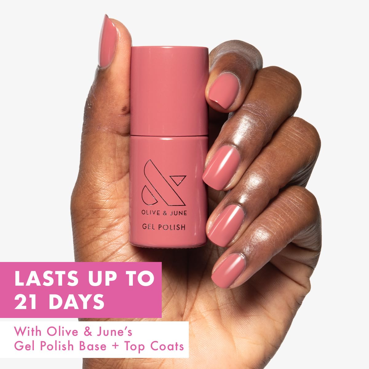 Olive & June Summer Gel Nail Polish | Hema Free | UV LED Nail Lamp Needed | Long Lasting Formula | Up to 21 Days of Wear | Damage-Free Removal | Salon-Quality Manicure Pedicure | Boysenberry Glass