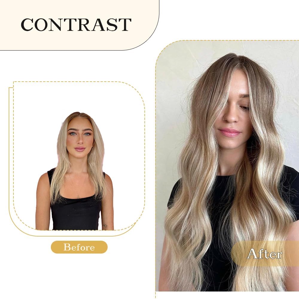 Halo Hair Extensions Real Human Hair -Light Blonde Golden Blond Real Remy, Halo Extensions Human Hair 12inch 70g