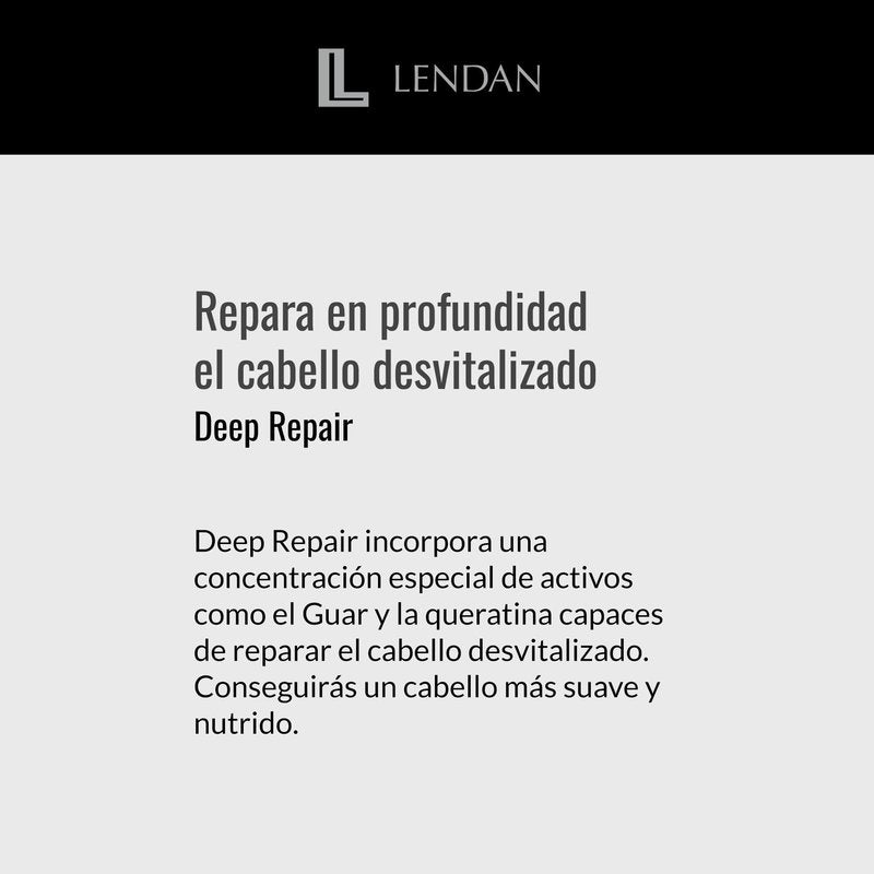 Lendan - Repairing Shampoo - Deep Repair - 1000 ml - for Damaged and Devitalized Hair - with Hydrolyzed Keratin - Deeply Repairs Hair - Adds Shine and Structure - Anti-Frizz