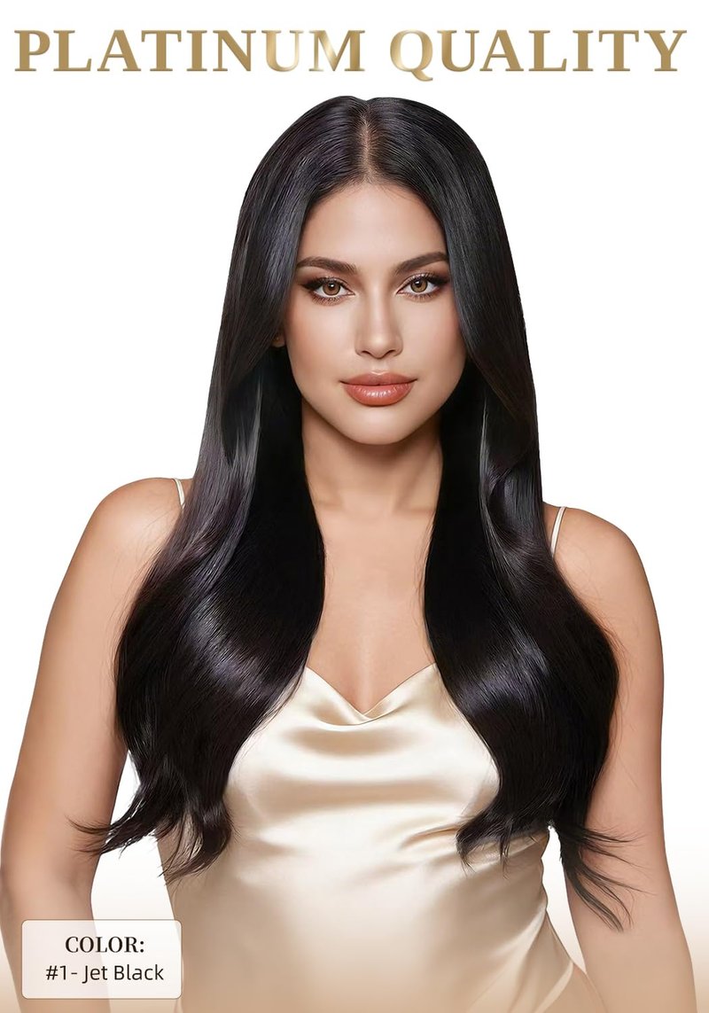 Real Human Hair Tape-In Extensions - 16 Inch, 20 Pcs, Jet Black | Seamless & Invisible Double-Sided Design