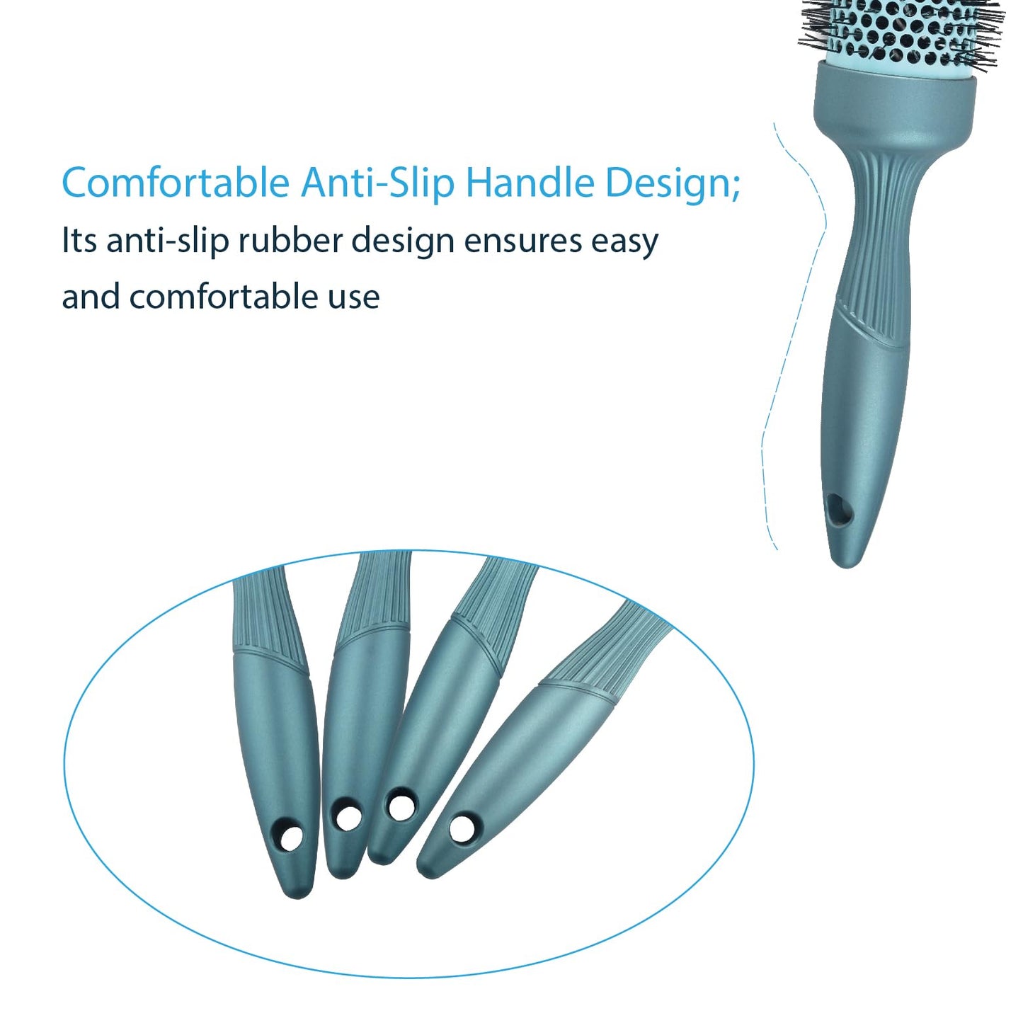 5pcs Round Brush for Blow out Professional Round Hair Brush for blow drying Leaves Hair Shiny Heat Styling Brush 5 Different Sizes Works Very Well with The Blow Dryer