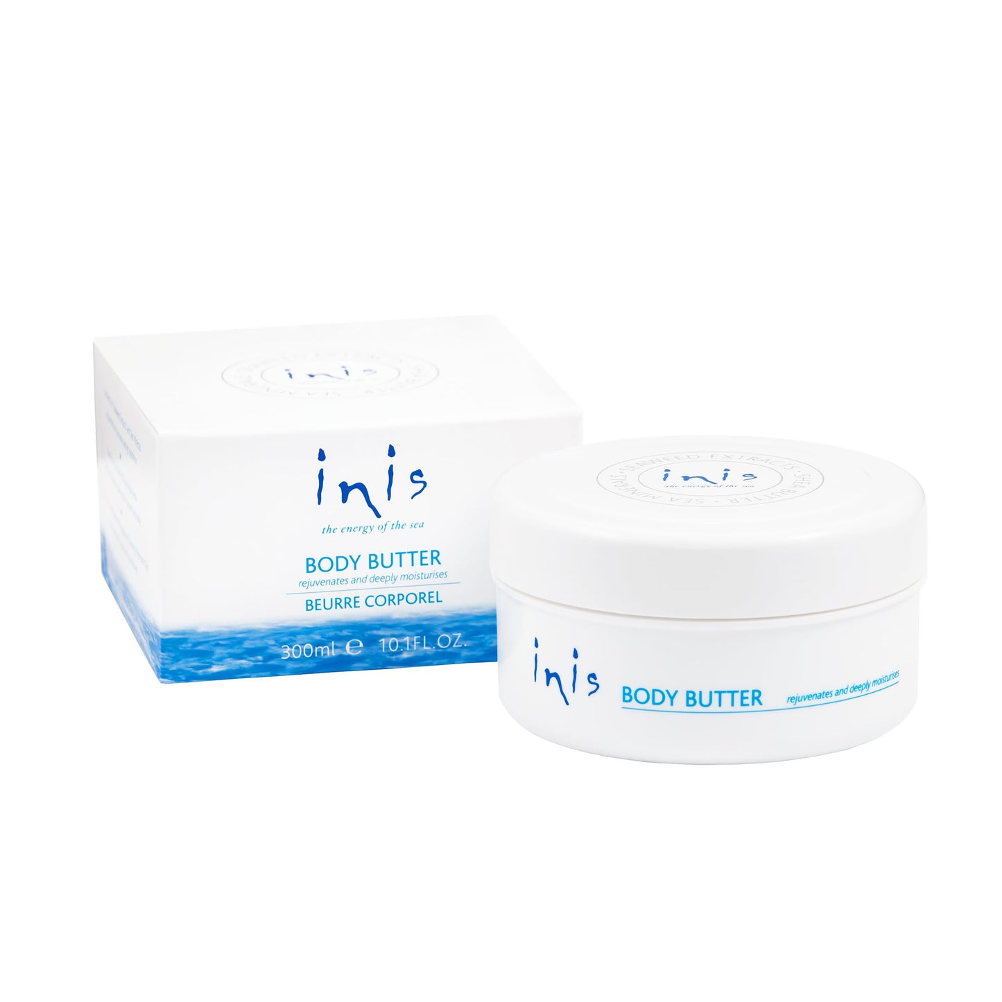 Inis the Energy of the Sea - Rejuvenating Body Butter for Women and Men, Whipped Body Cream with Seaweed Extract, Shea Butter and Argan Oil, Deep Moisturizing Skin Cream, 10.1 fl oz