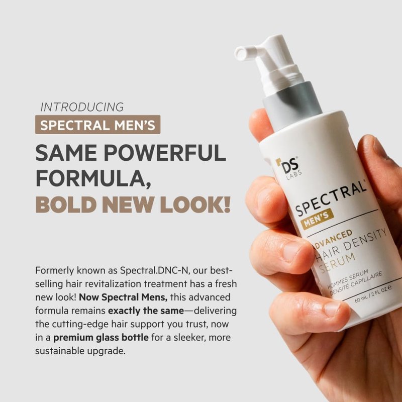 DS Labs Spectral Men's Hair Density Serum - Lightweight Leave-In for Thicker, Fuller Hair | Fast Absorbing, Non-Greasy, 60mL