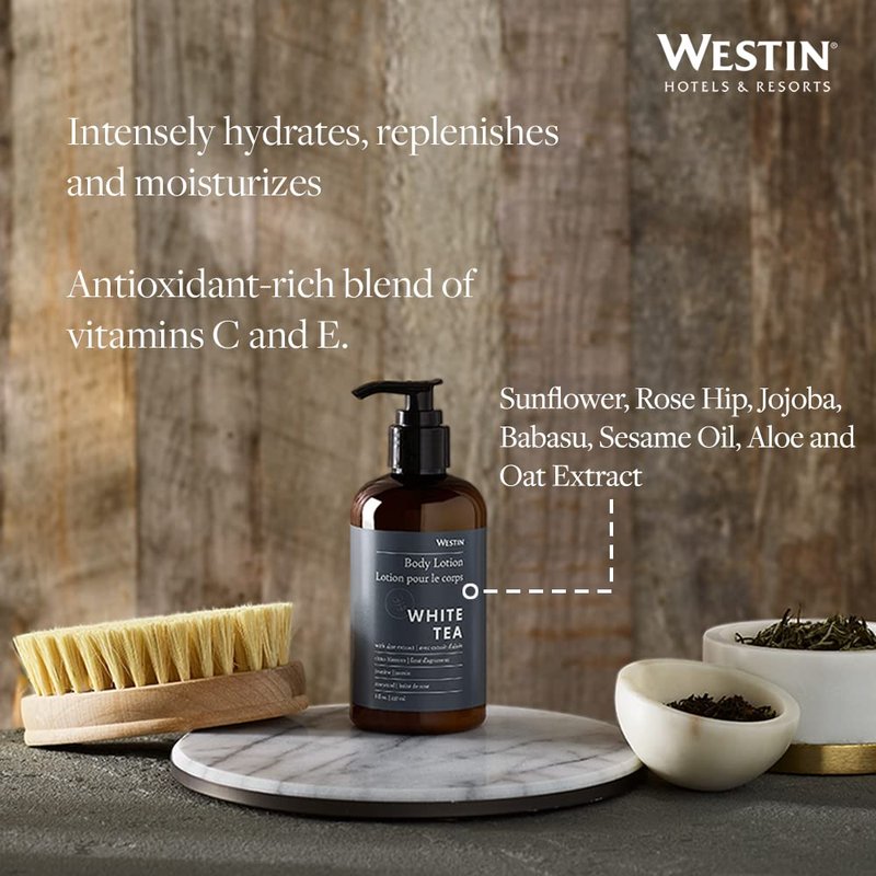 White Tea Lotion & Body Wash Set - Luxurious Hotel Bath Essentials | 8 oz Bottles Each
