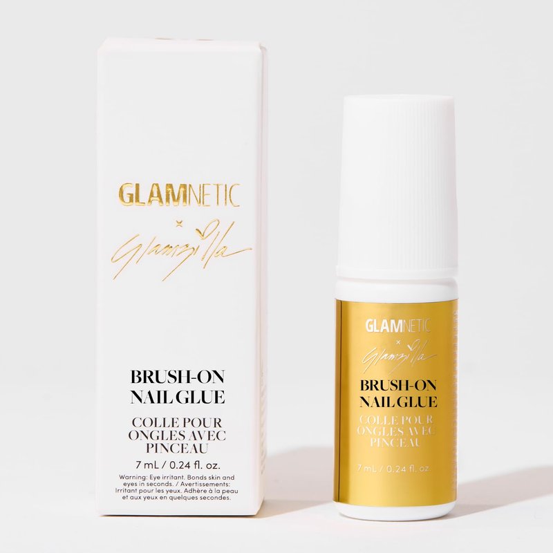 Glamnetic Super Strong Brush On Nail Glue (2 Bottles) | Brush Tip Applicator, Mess Free, Travel Friendly, Vegan | Durable & Long-Lasting | .24 fl. oz.