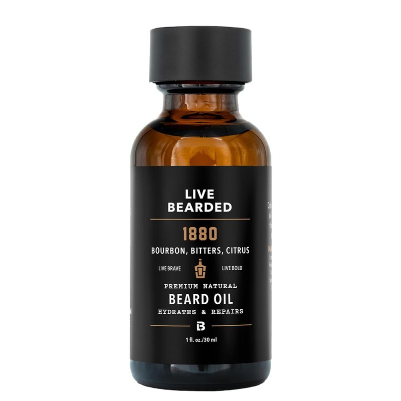 Beard Oil for Men - Premium All-Natural Jojoba | 1 fl oz - 1880 Scent: Bourbon, Bitters, Citrus