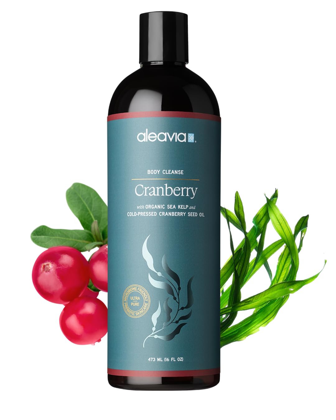 Aleavia Body Cleanse - Organic Prebiotic Body Wash with Essential Oils | Cranberry Scent, 16 Oz