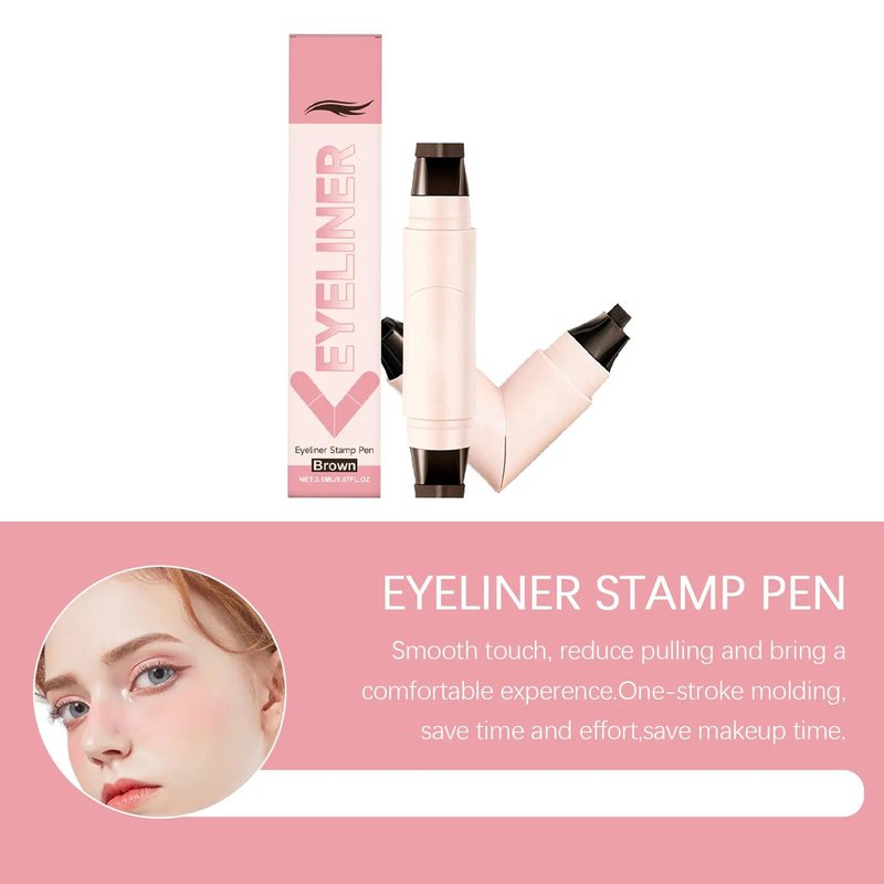 Rotating Eyeliner Stamp Pen, 2026 New Foldable Winged Gel Set for Perfect Cat Eye, Waterproof Smudge-Proof Quick Dry Wingliner Wing Eyeliner Stamp for Beginners (Black)