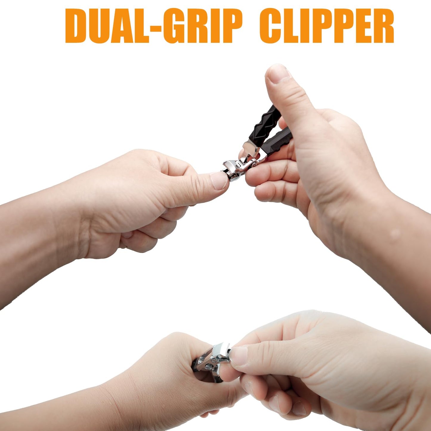 Precision Stainless Steel Heavy Duty Angled Head,Wide Jaw Clippers for Seniors and Man,Ingrown Toenail,Thick Nail.Long Handle, Extra-Large Slanted Nail Cutter.Men,Women,Elderly.6Pcs (6PCS NAI)
