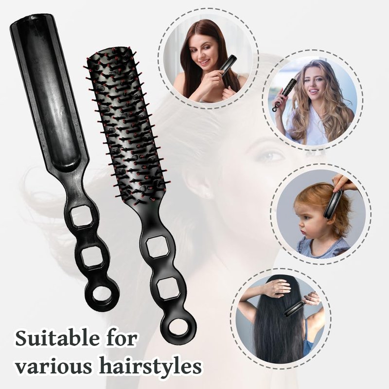 FufuHalo Bulk Hair Brushes 100 PCS Individually Wrapped Hair Brush Bulk, Disposable Hair Brushes Homeless Supplies Bulk Suitable for Charity Donation,Hotel,Shelter,Home(Black)