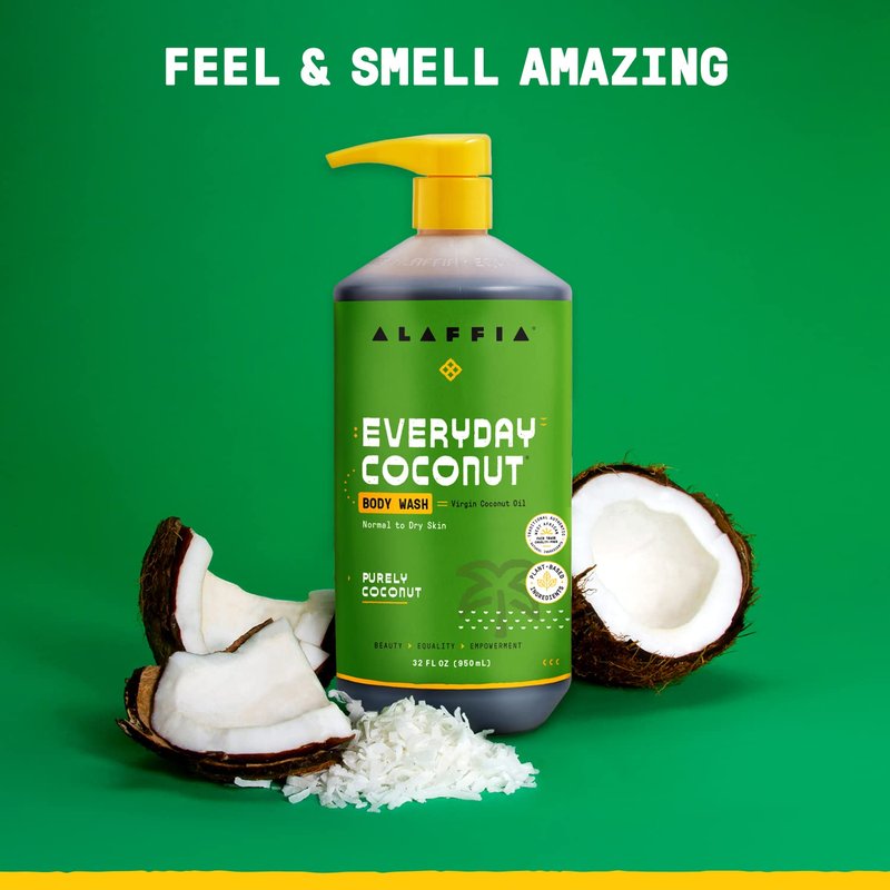 Alaffia Body Wash - EveryDay Coconut Gentle Skin Cleanser for Normal to Dry Skin | 32 Oz Each - 2-Pack
